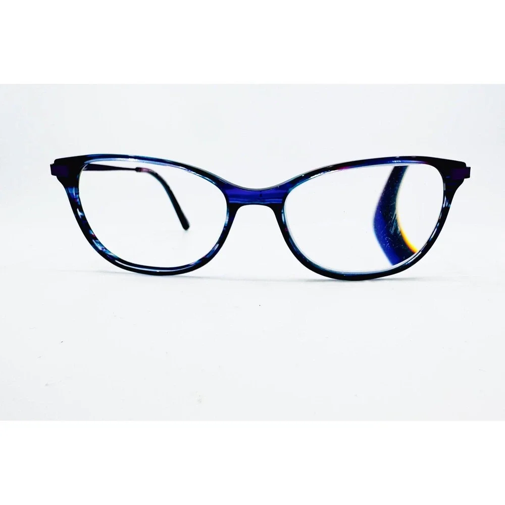 EasyClip Eyeglasses Frames Women Blue Purple Cat Eye 51-16-135